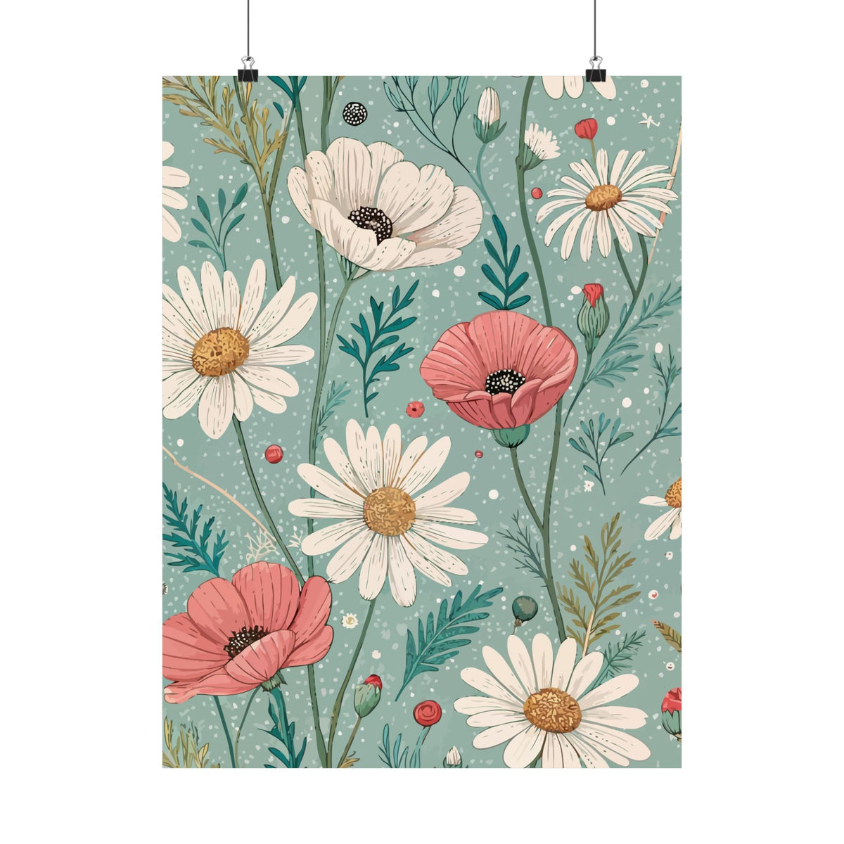 Wildflowers Pattern 106 - 18 in x 24 in Matte Poster