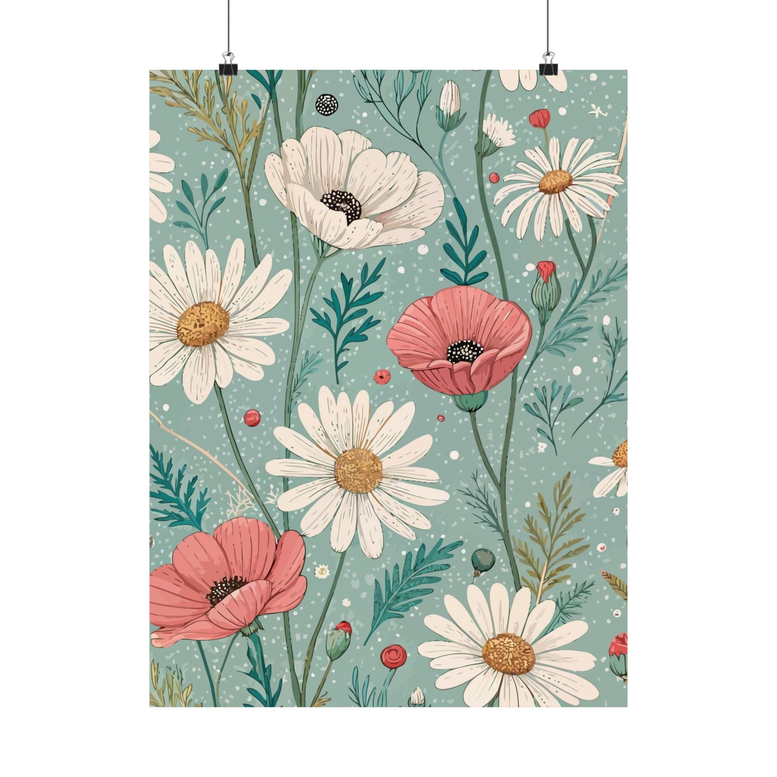 Wildflowers Pattern 106 - 18 in x 24 in Matte Poster