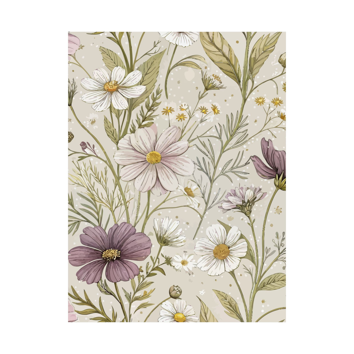Wildflowers Pattern 102 - 18 in x 24 in Matte Poster
