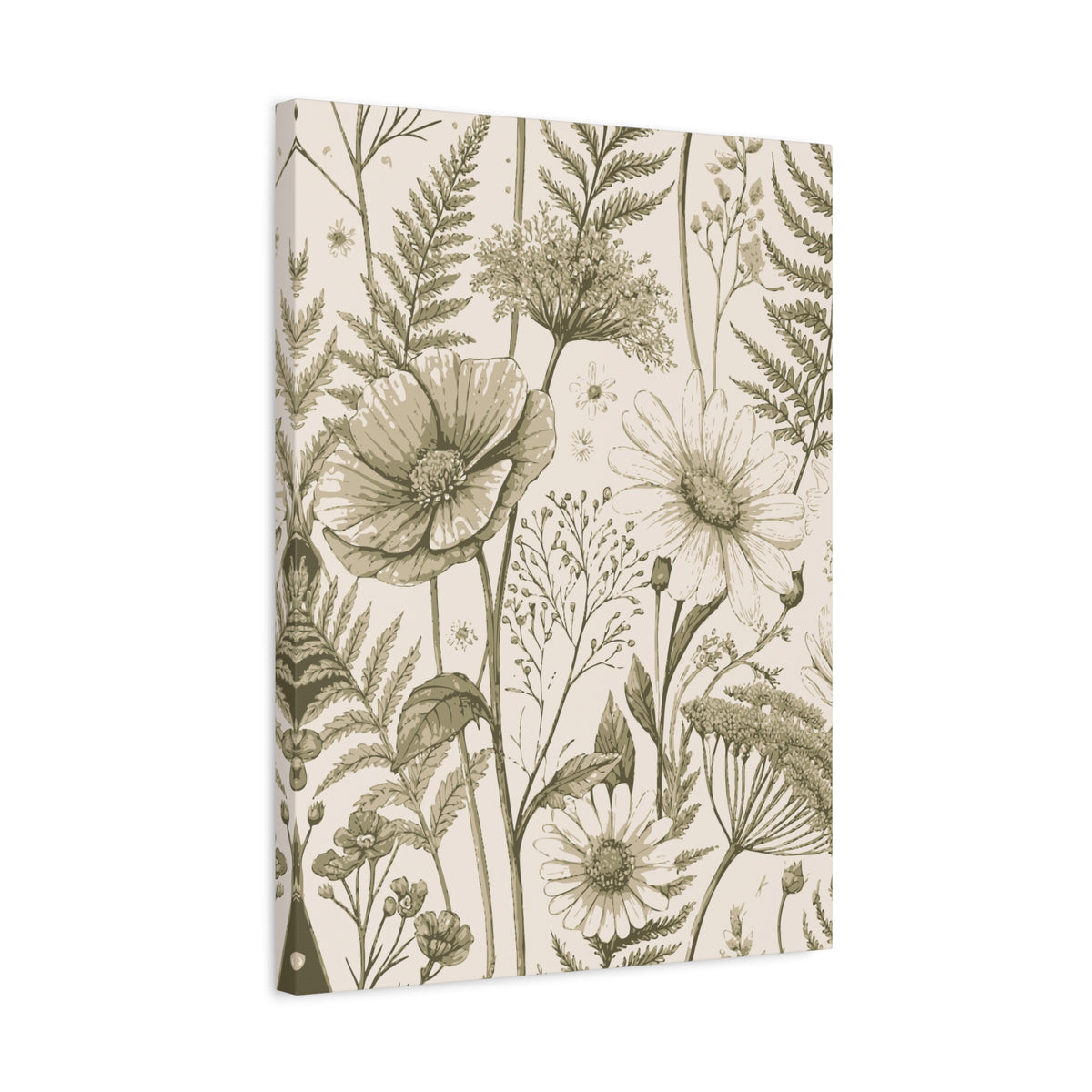 Wildflowers Pattern 150 - 18 in x 24 in Matte Canvas, Stretched, 1.25 in