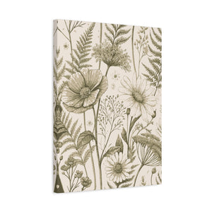 Wildflowers Pattern 150 - 18 in x 24 in Matte Canvas, Stretched, 1.25 in
