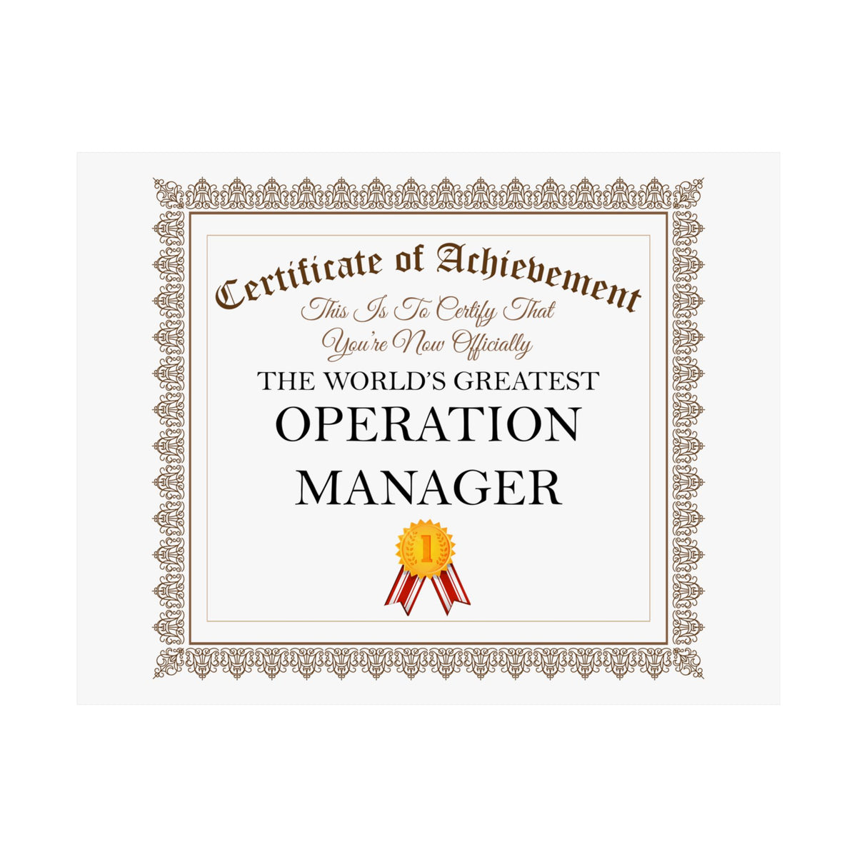 World's Greatest Operation Manager - 14 in x 11 in Matte Poster