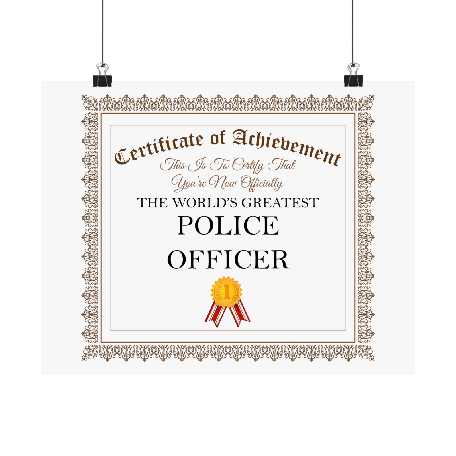 World's Greatest Police Officer - 14 in x 11 in Matte Poster