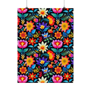 Mexican Floral Fiesta Pattern 036 - 18 in x 24 in Matte Poster