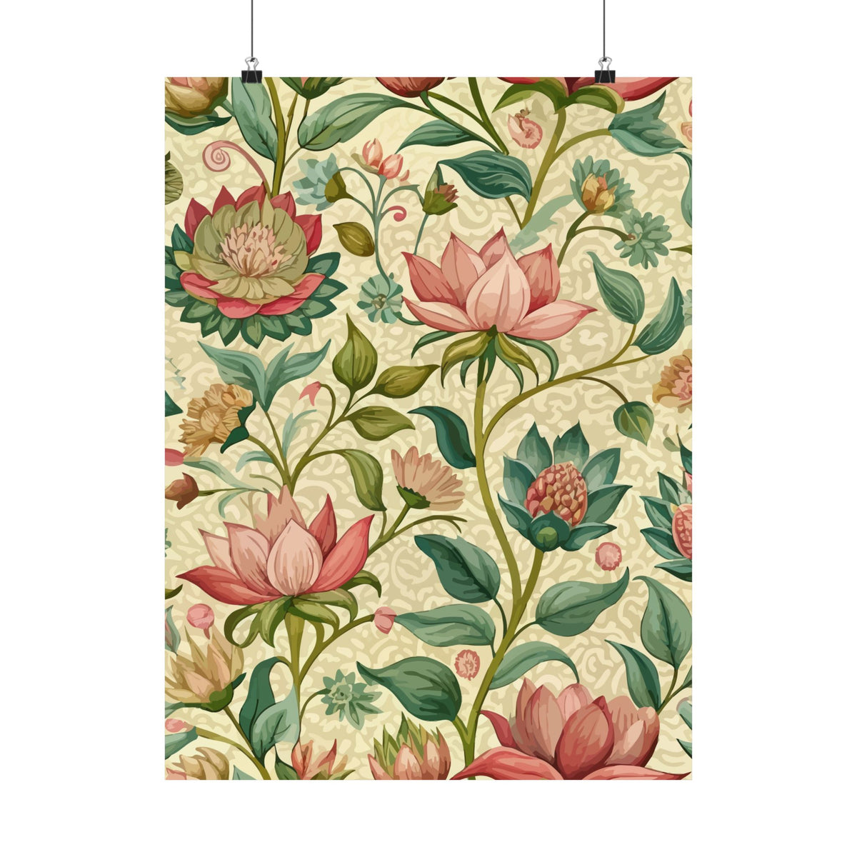 Folk Floral Pattern, Himalayan Inspired 01 - 18 in x 24 in Matte Poster