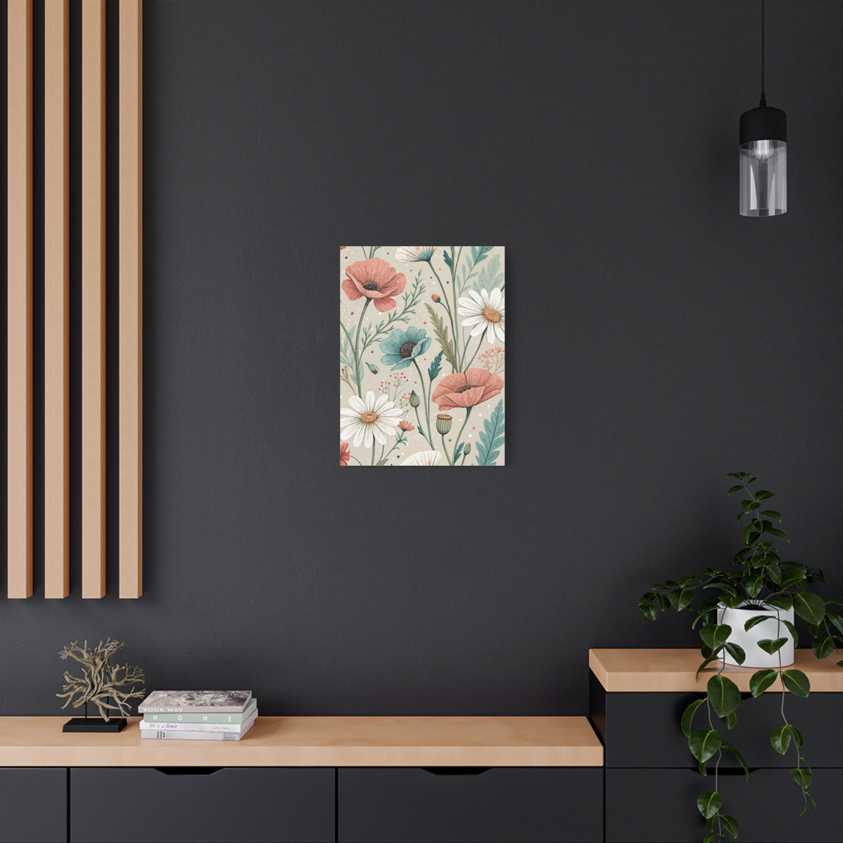 Wildflowers Pattern 105 - 18 in x 24 in Matte Canvas, Stretched, 1.25 in