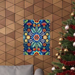 Folk Floral Pattern, Polish Inspired 04 - 18 in x 24 in Matte Poster
