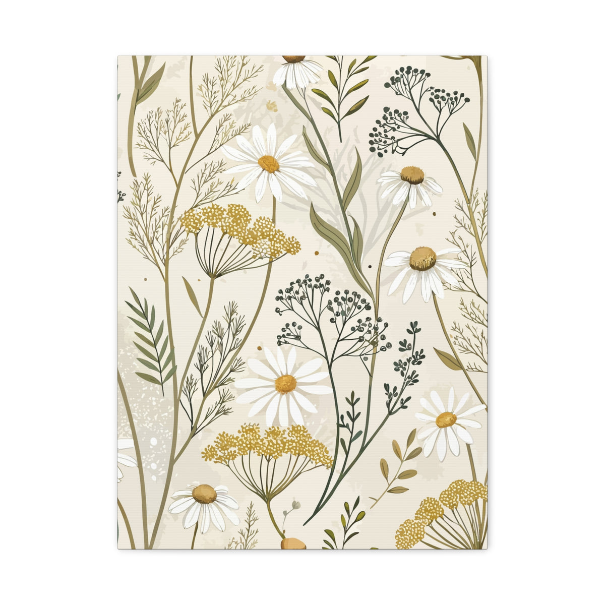 Wildflowers Pattern 058 - 18 in x 24 in Matte Canvas, Stretched, 1.25 in