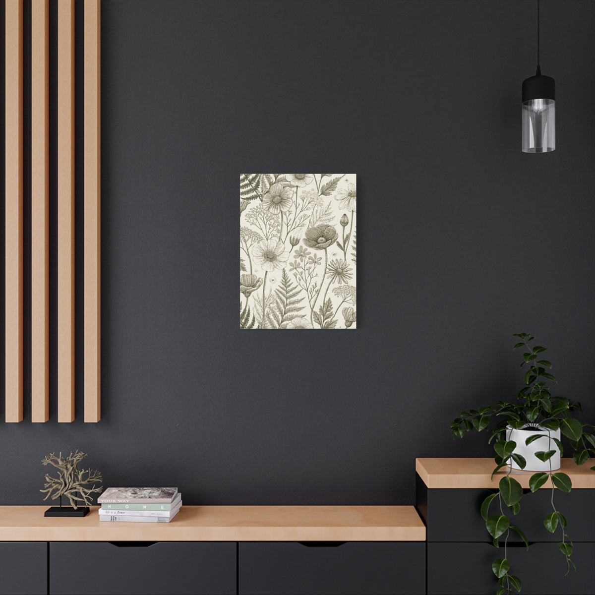 Wildflowers Pattern 149 - 18 in x 24 in Matte Canvas, Stretched, 1.25 in