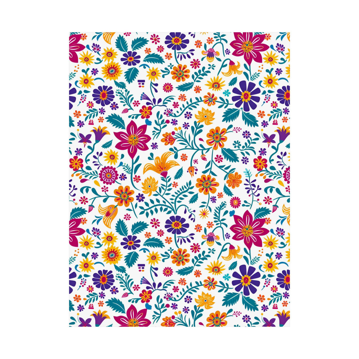 Mexican Floral Fiesta Pattern 013 - 18 in x 24 in Matte Poster