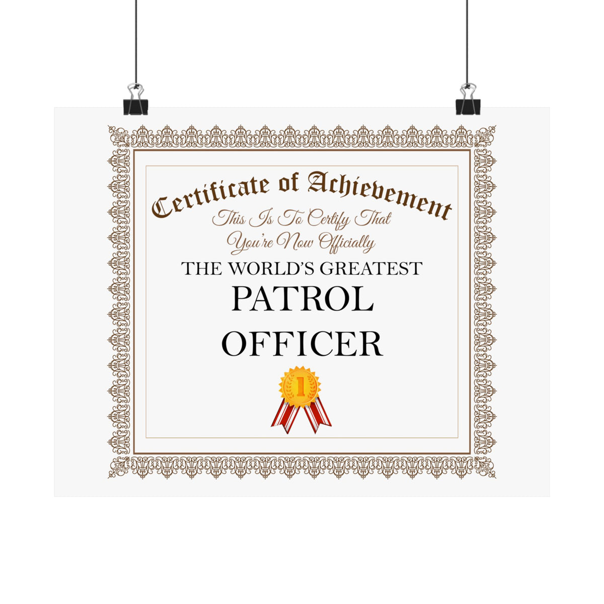 World's Greatest Patrol Officer - 14 in x 11 in Matte Poster