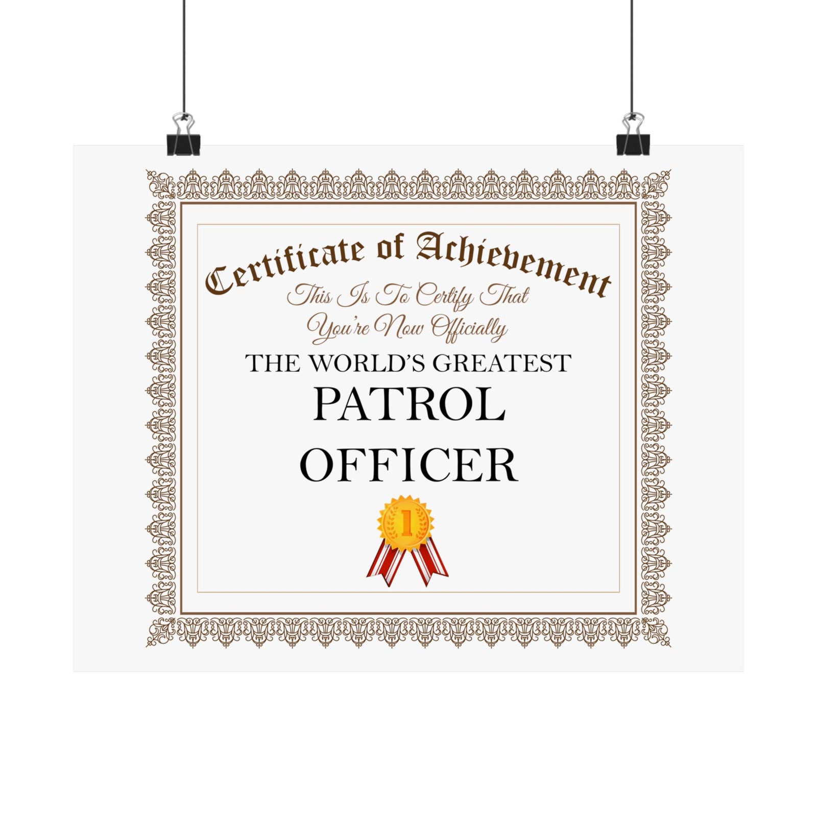 World's Greatest Patrol Officer - 14 in x 11 in Matte Poster
