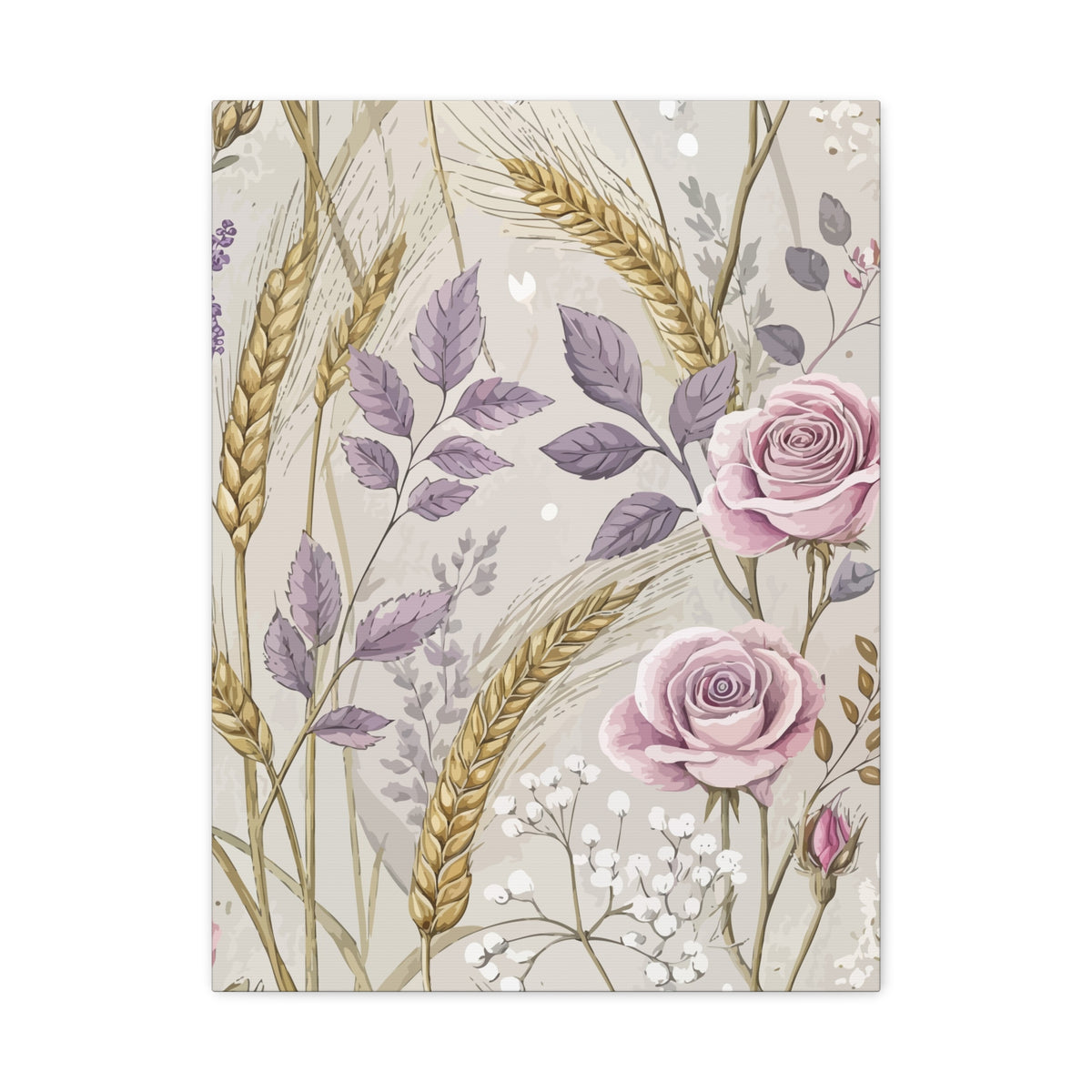 Wildflowers Pattern 049 - 18 in x 24 in Matte Canvas, Stretched, 1.25 in