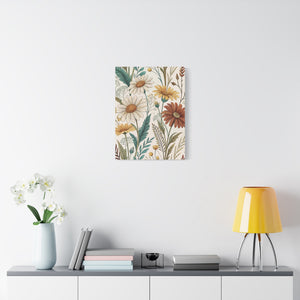 Wildflowers Pattern 015 - 18 in x 24 in Matte Canvas, Stretched, 1.25 in