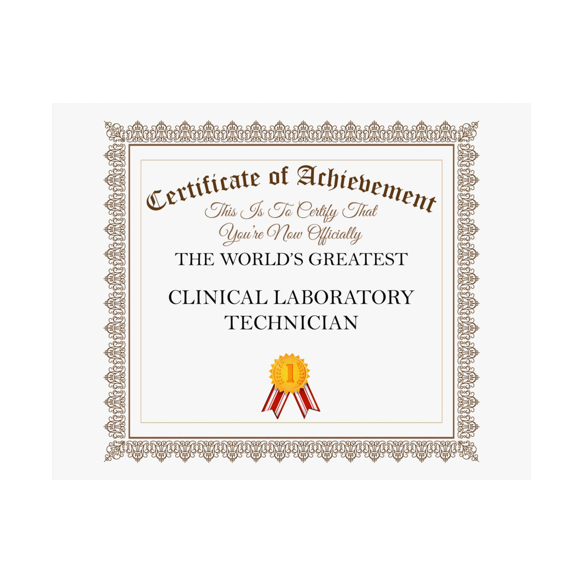 World's Greatest Clinical Laboratory Technician - 14 in x 11 in Matte Poster