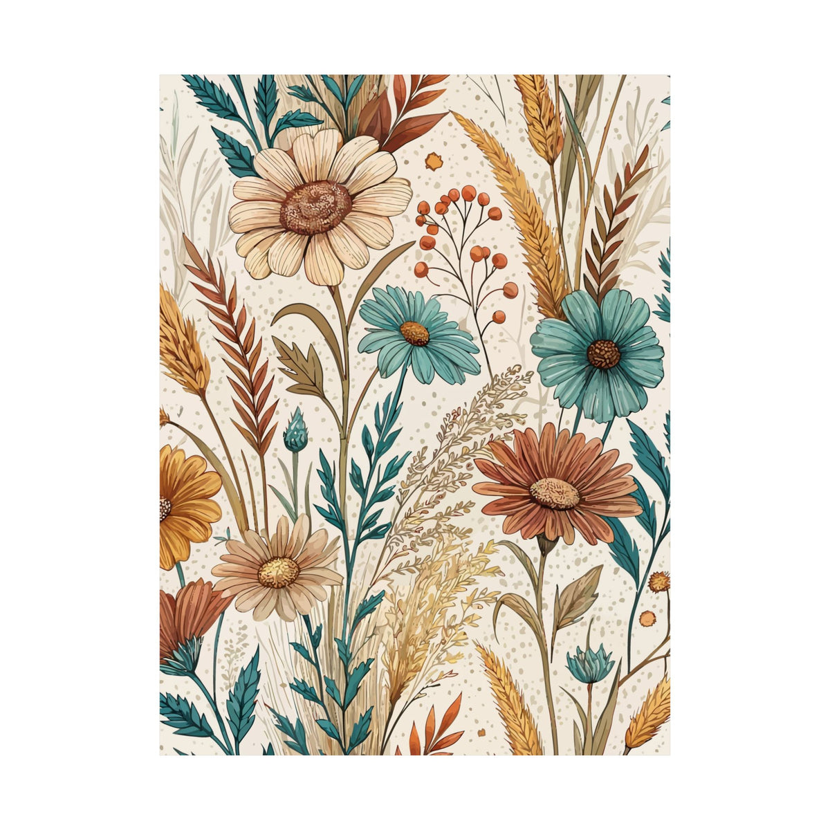 Wildflowers Pattern 006 - 18 in x 24 in Matte Poster
