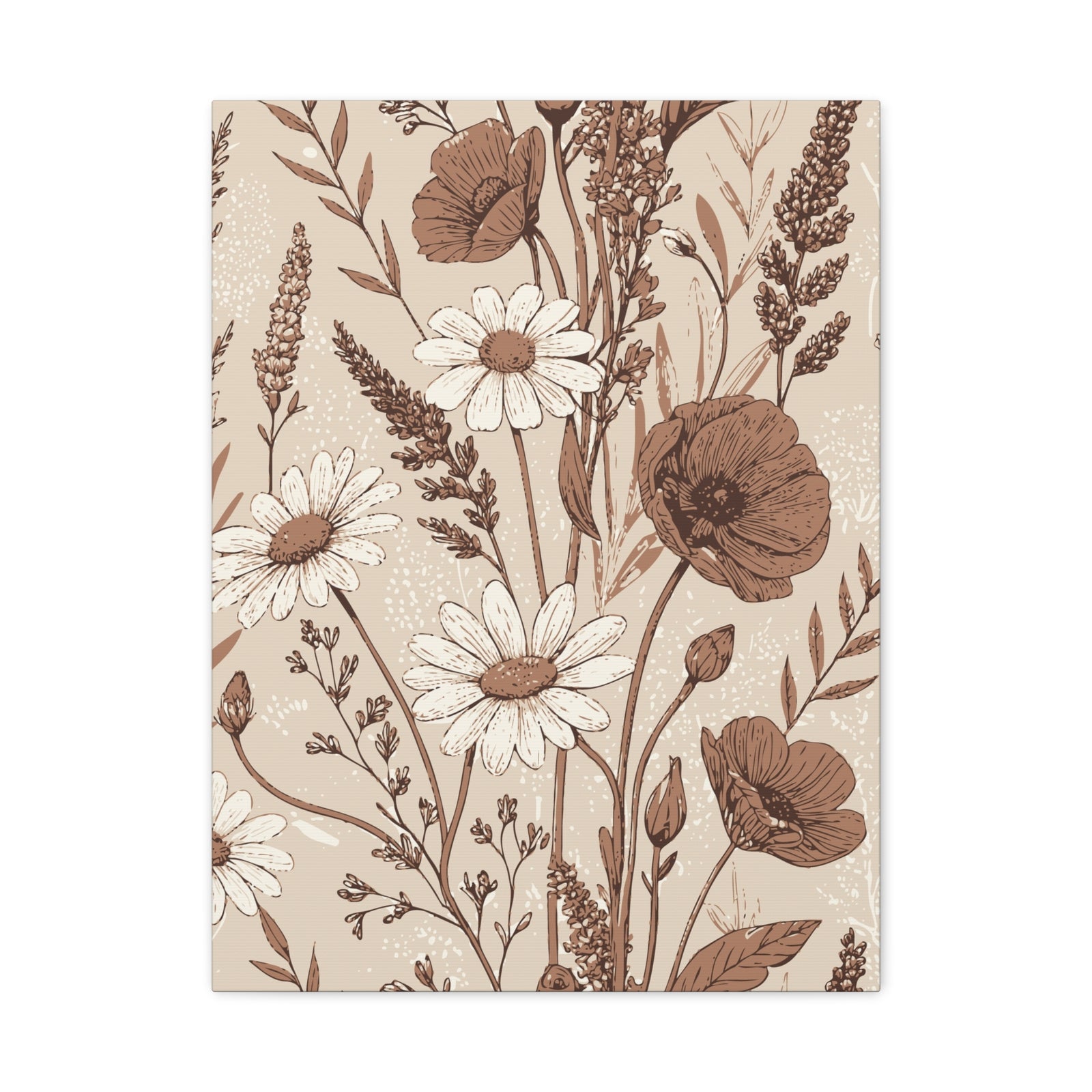 Wildflowers Pattern 127 - 18 in x 24 in Matte Canvas, Stretched, 1.25 in