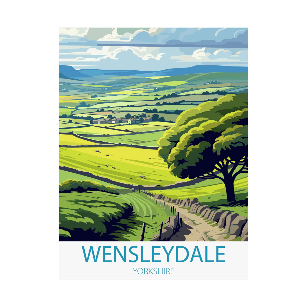 Famous Travel Destinations - Wensleydale, Yorkshire, England - 18 in x 24 in Matte Poster