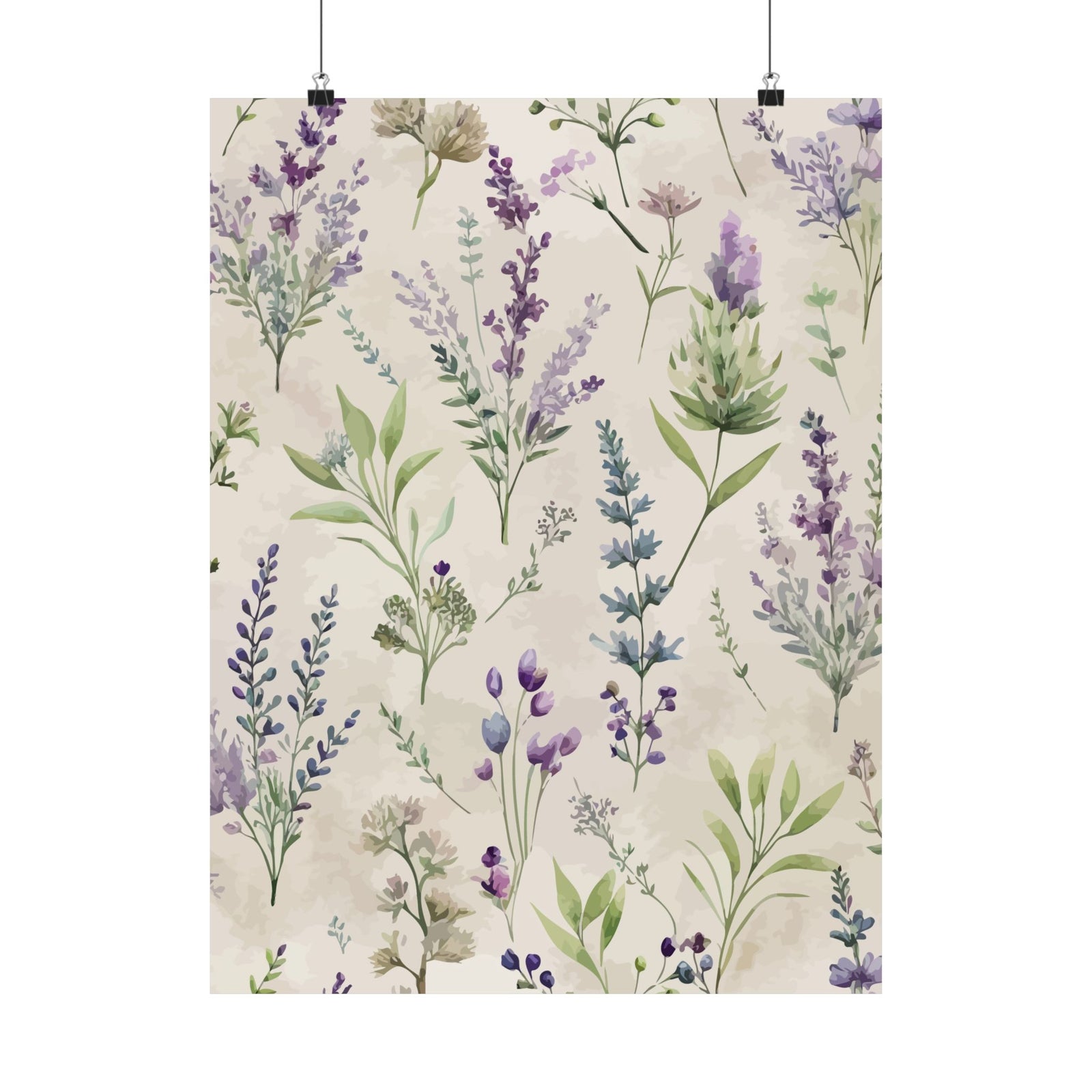 Folk Floral Pattern, French Inspired 02 - 18 in x 24 in Matte Poster