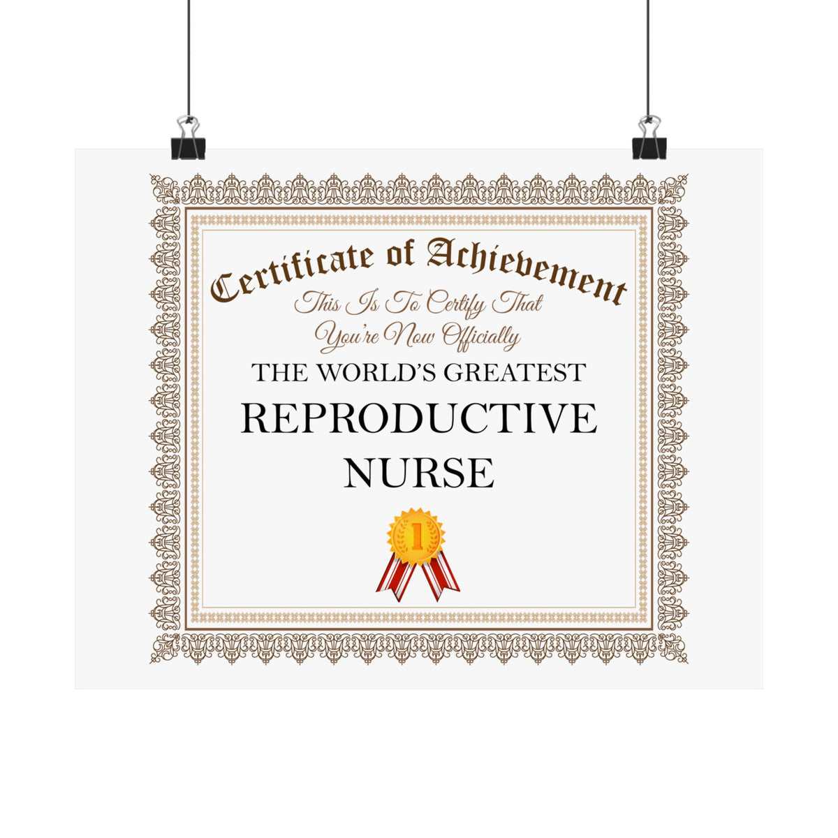 World's Greatest Reproductive Nurse - 14 in x 11 in Matte Poster