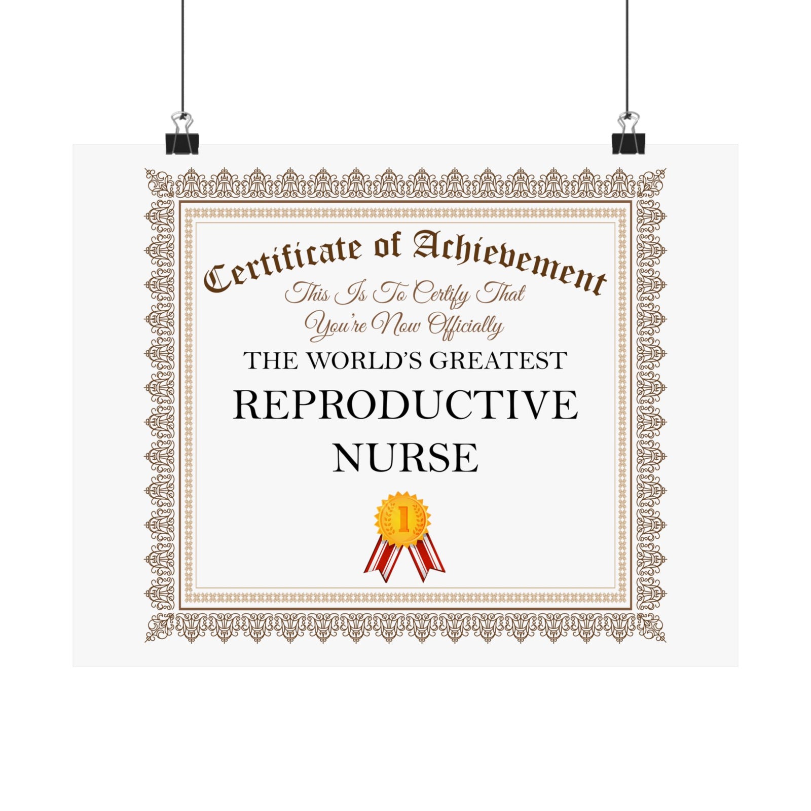 World's Greatest Reproductive Nurse - 14 in x 11 in Matte Poster