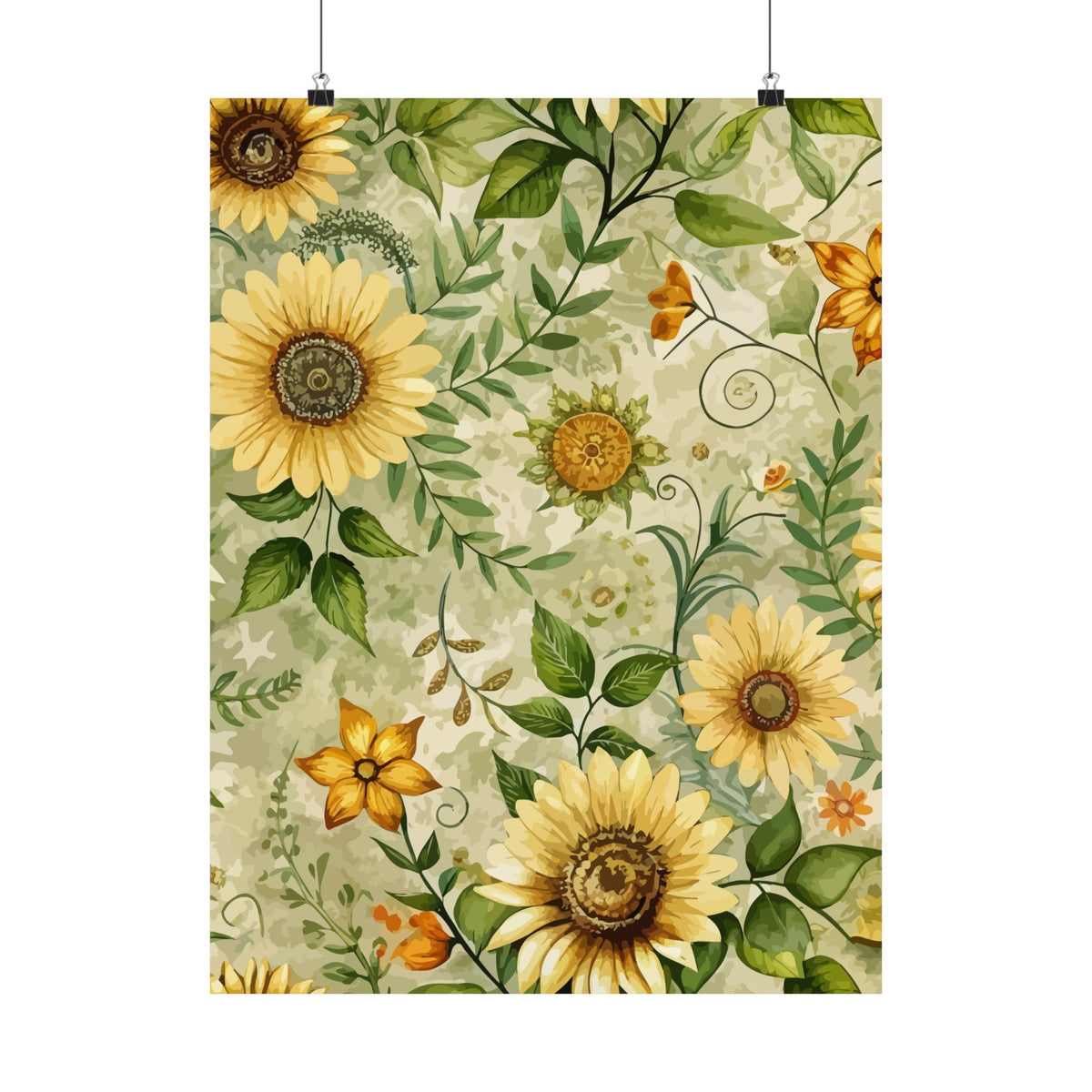Folk Floral Pattern, Appalachian Inspired 04 - 18 in x 24 in Matte Poster