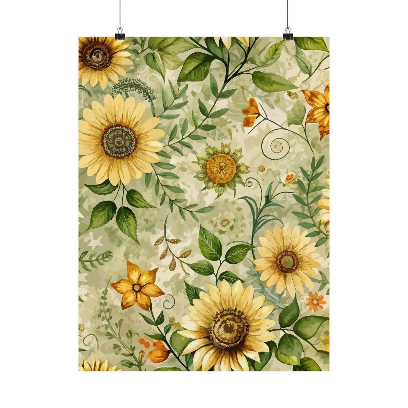 Folk Floral Pattern, Appalachian Inspired 04 - 18 in x 24 in Matte Poster