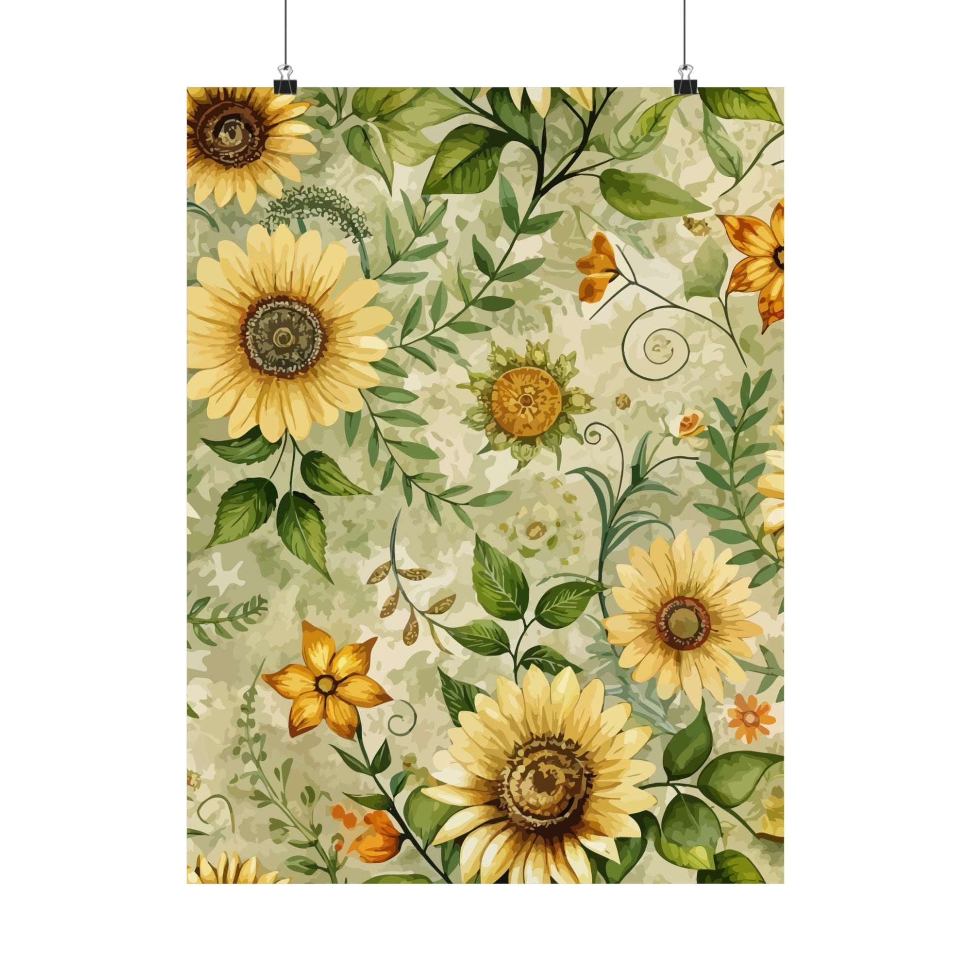 Folk Floral Pattern, Appalachian Inspired 04 - 18 in x 24 in Matte Poster