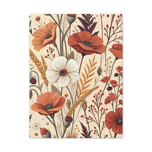 Wildflowers Pattern 035 - 18 in x 24 in Matte Canvas, Stretched, 1.25 in