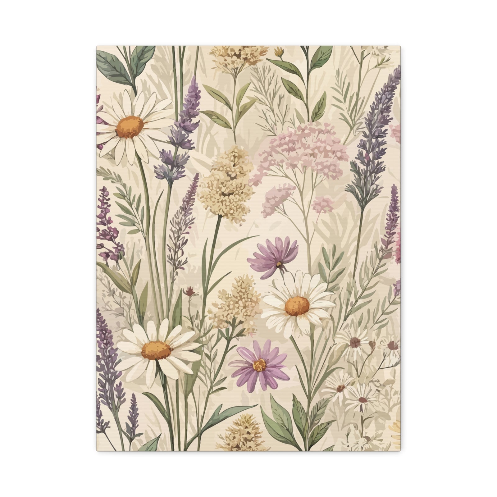 Wildflowers Pattern 148 - 18 in x 24 in Matte Canvas, Stretched, 1.25 in