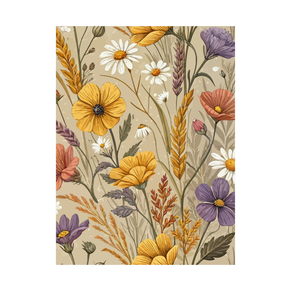 Wildflowers Pattern 174 - 18 in x 24 in Matte Poster