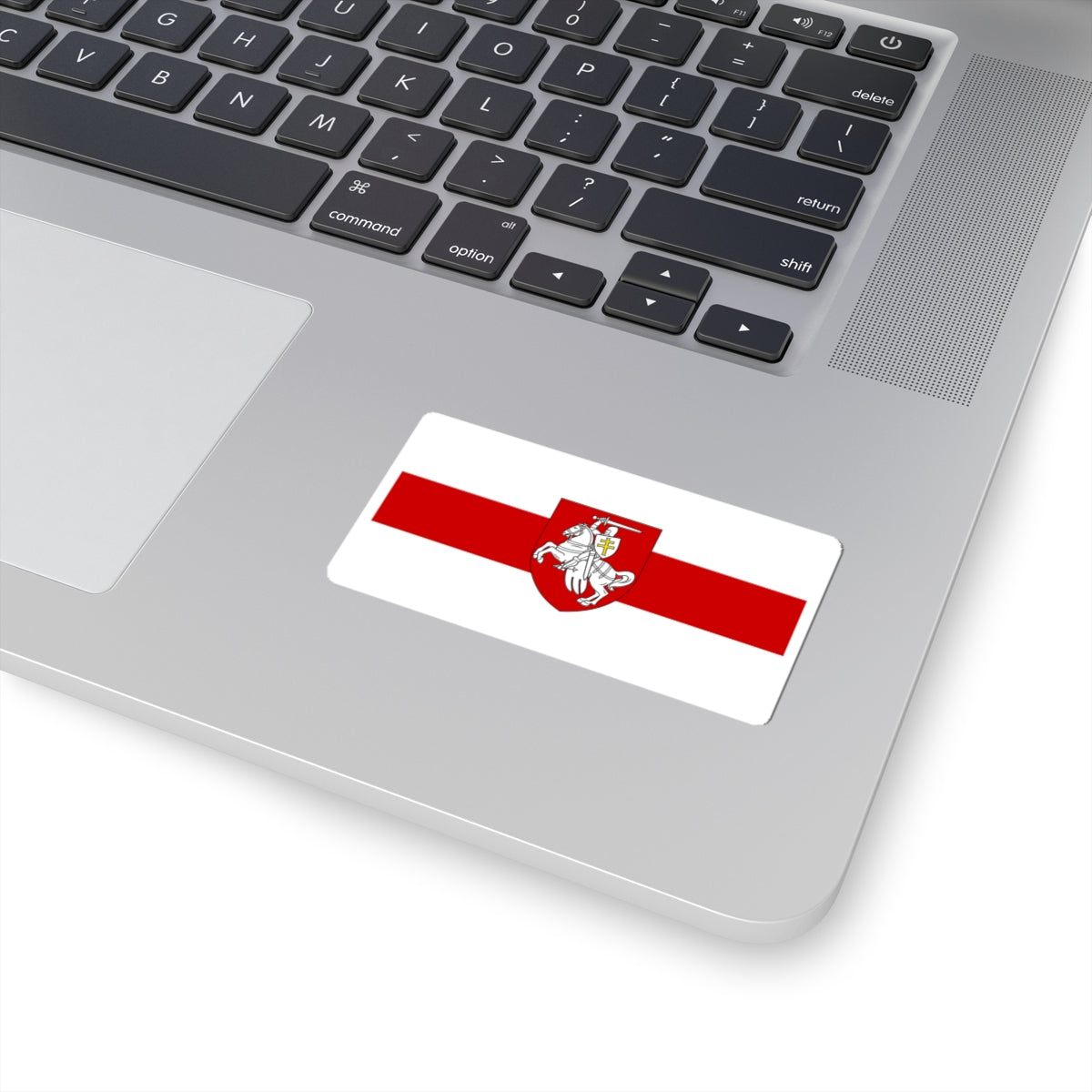 Pahonia And White-Red-White Flag (Belarus) - 3" x 3" Kiss-Cut Sticker