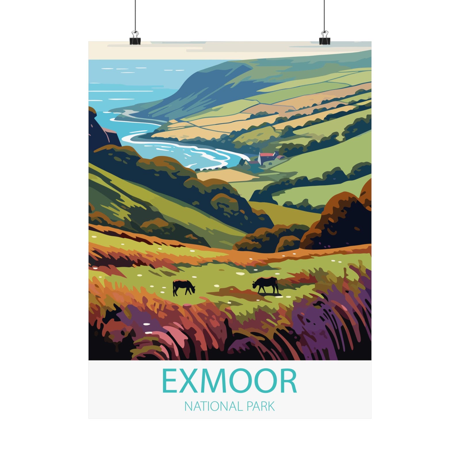 Famous Travel Destinations - Exmoor National Park, England - 18 in x 24 in Matte Poster