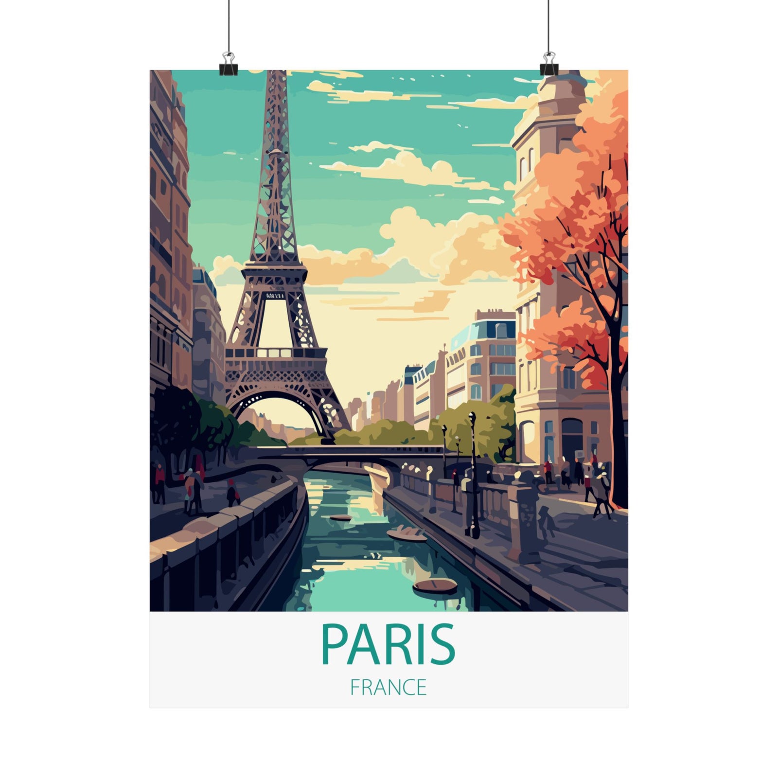 Famous Travel Destinations - Paris, France - 18 in x 24 in Matte Poster
