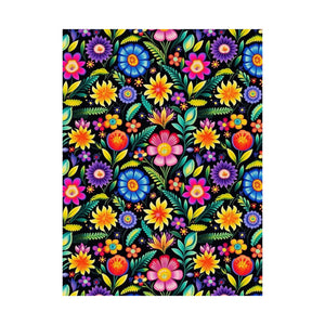 Mexican Floral Fiesta Pattern 029 - 18 in x 24 in Matte Poster