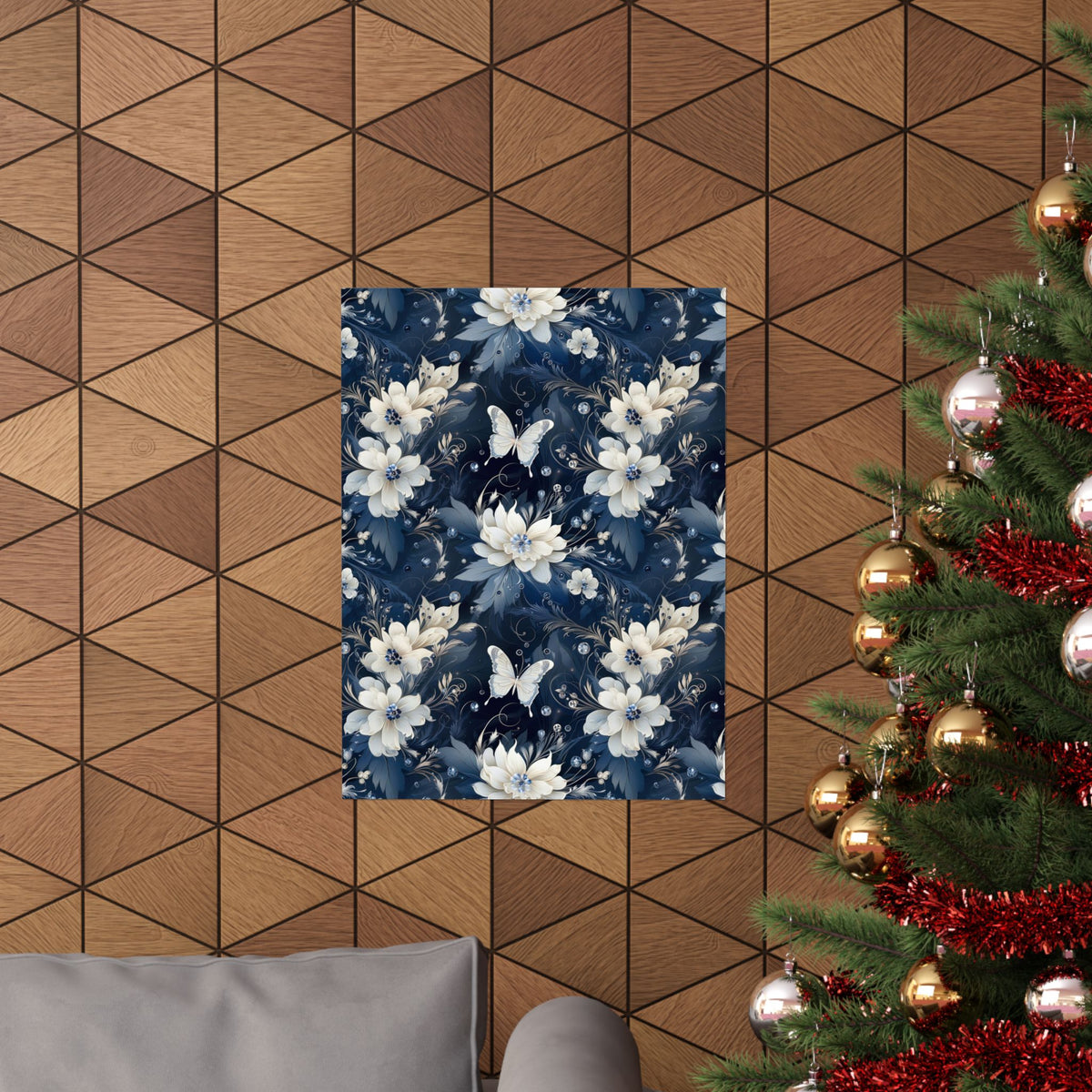 Nocturnal Bloom Pattern 004 - 18 in x 24 in Matte Poster