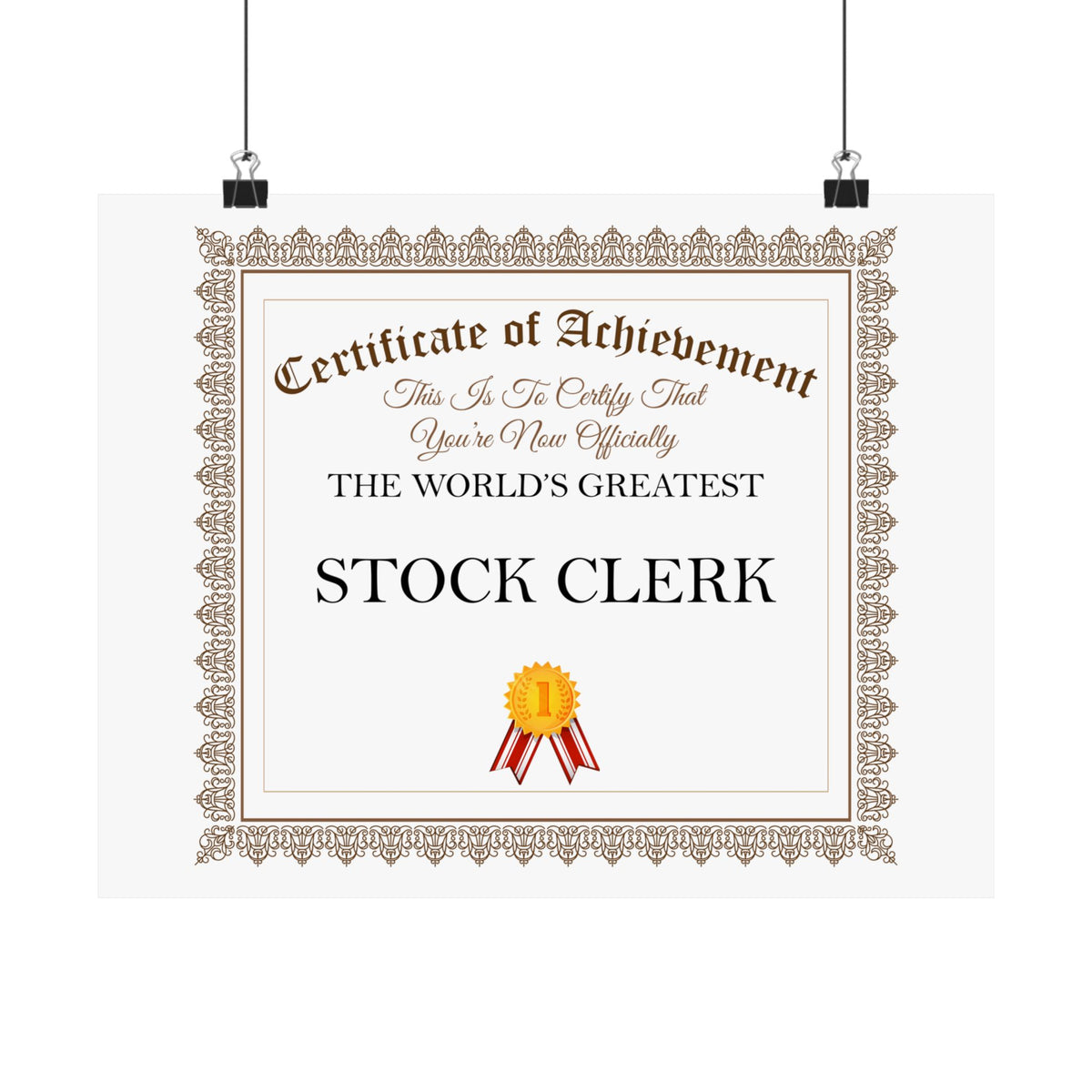 World's Greatest Stock Clerk - 14 in x 11 in Matte Poster