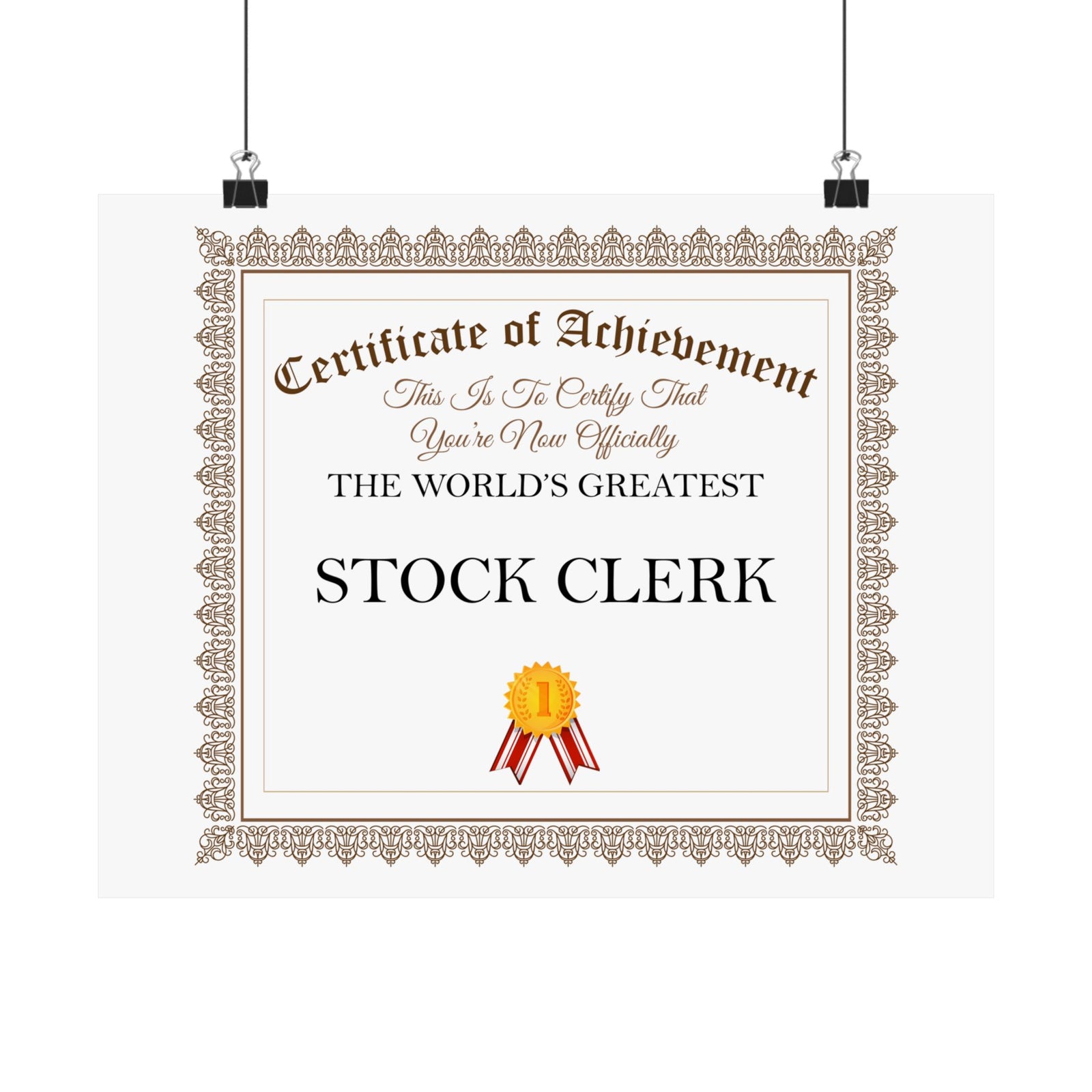 World's Greatest Stock Clerk - 14 in x 11 in Matte Poster