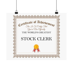 World's Greatest Stock Clerk - 14 in x 11 in Matte Poster