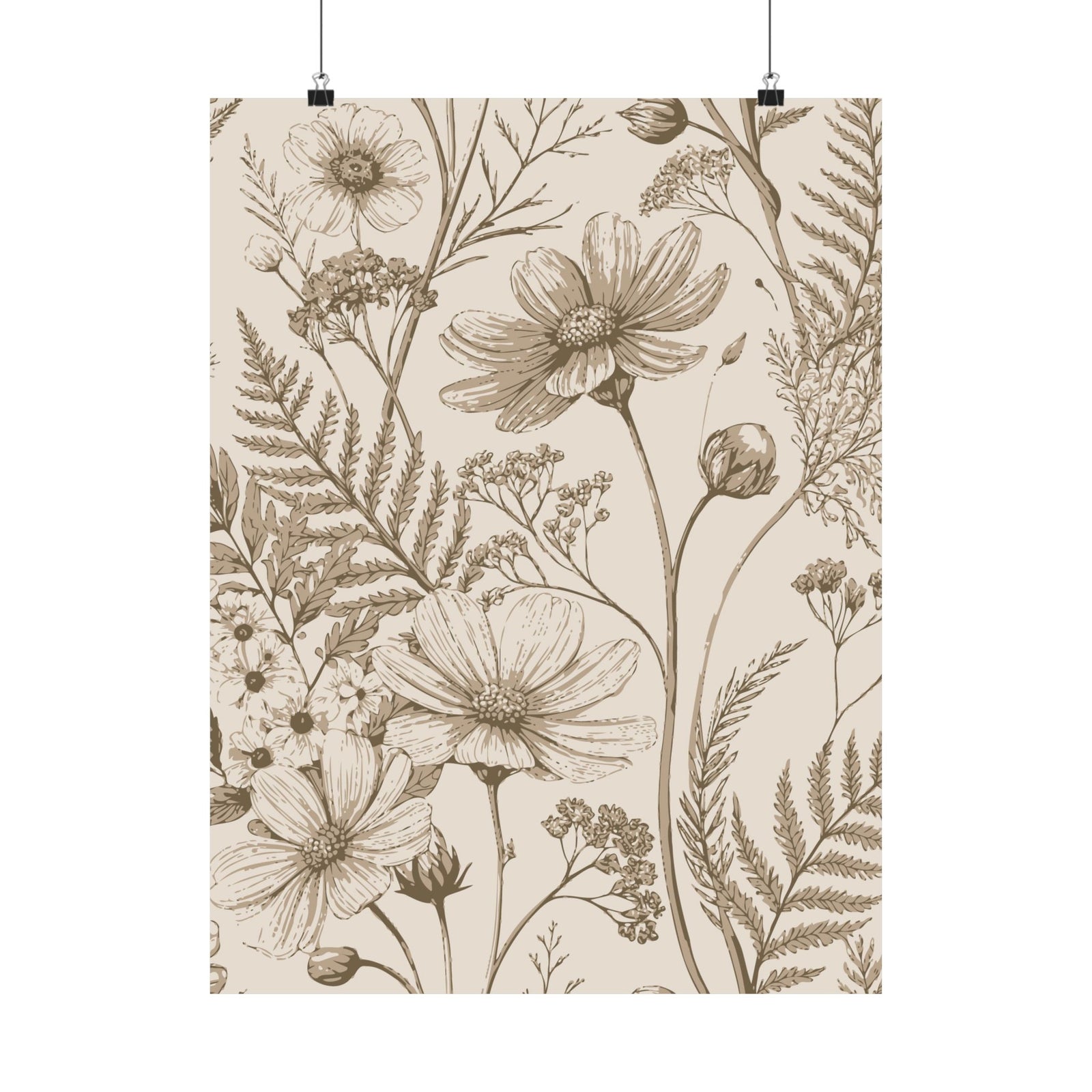 Wildflowers Pattern 091 - 18 in x 24 in Matte Poster