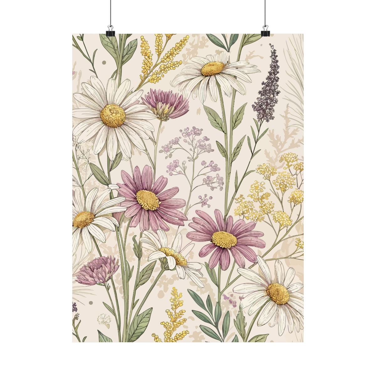 Wildflowers Pattern 045 - 18 in x 24 in Matte Poster