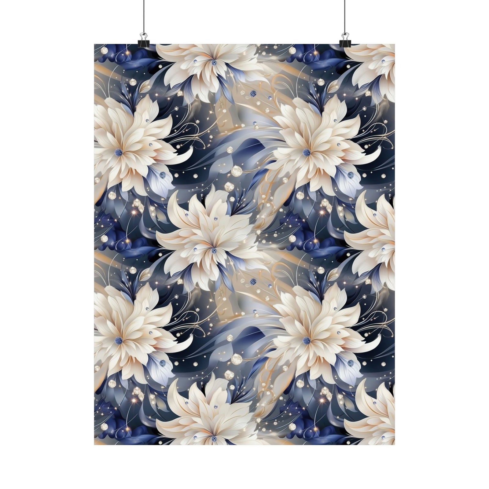 Nocturnal Bloom Pattern 003 - 18 in x 24 in Matte Poster