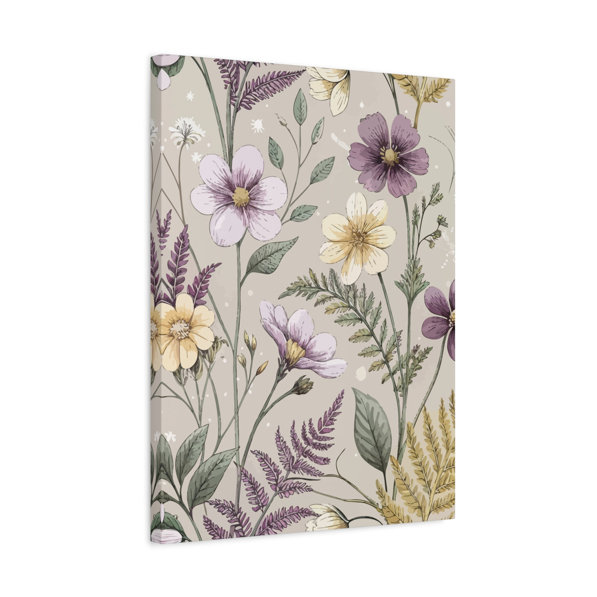 Wildflowers Pattern 088 - 18 in x 24 in Matte Canvas, Stretched, 1.25 in