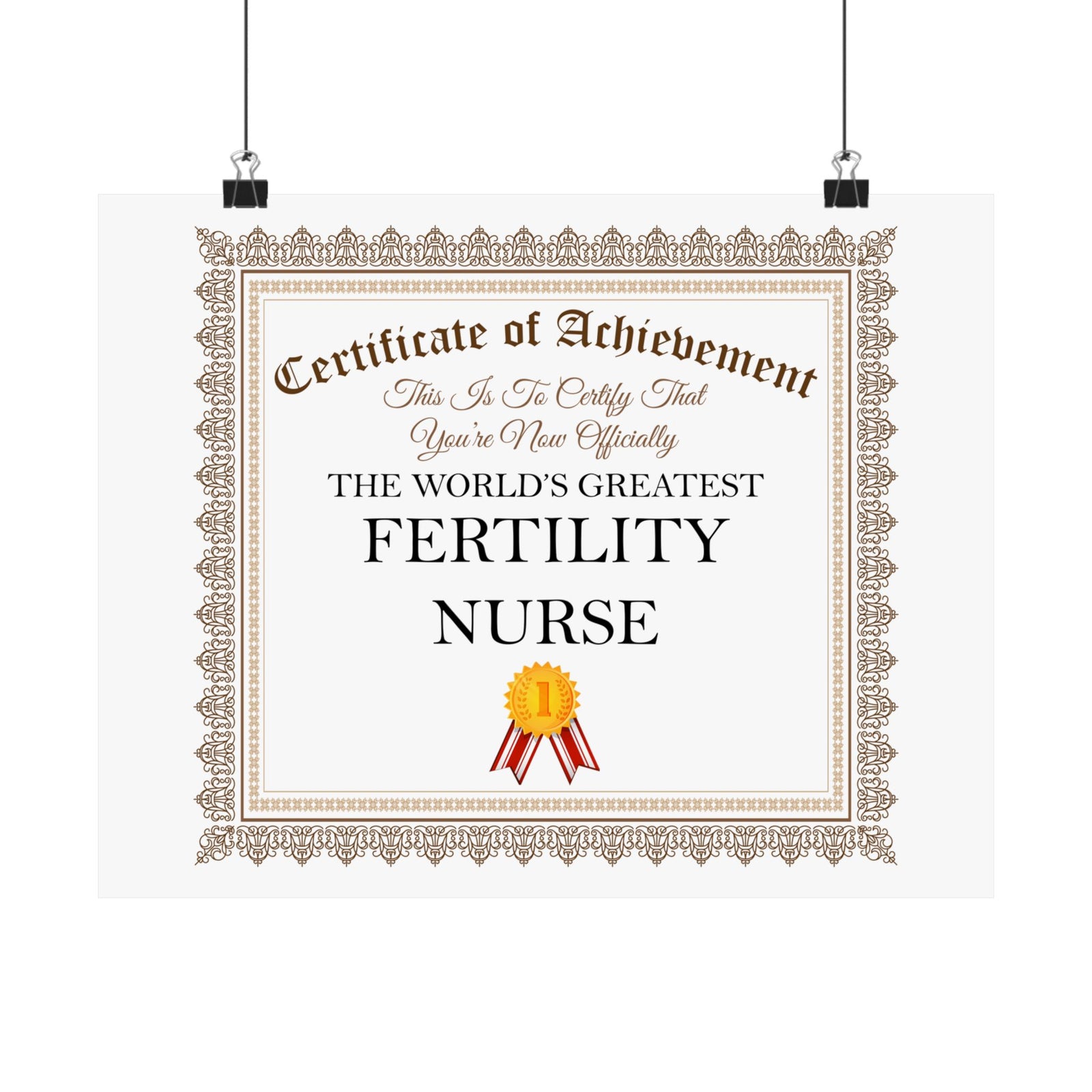 World's Greatest Fertility Nurse - 14 in x 11 in Matte Poster