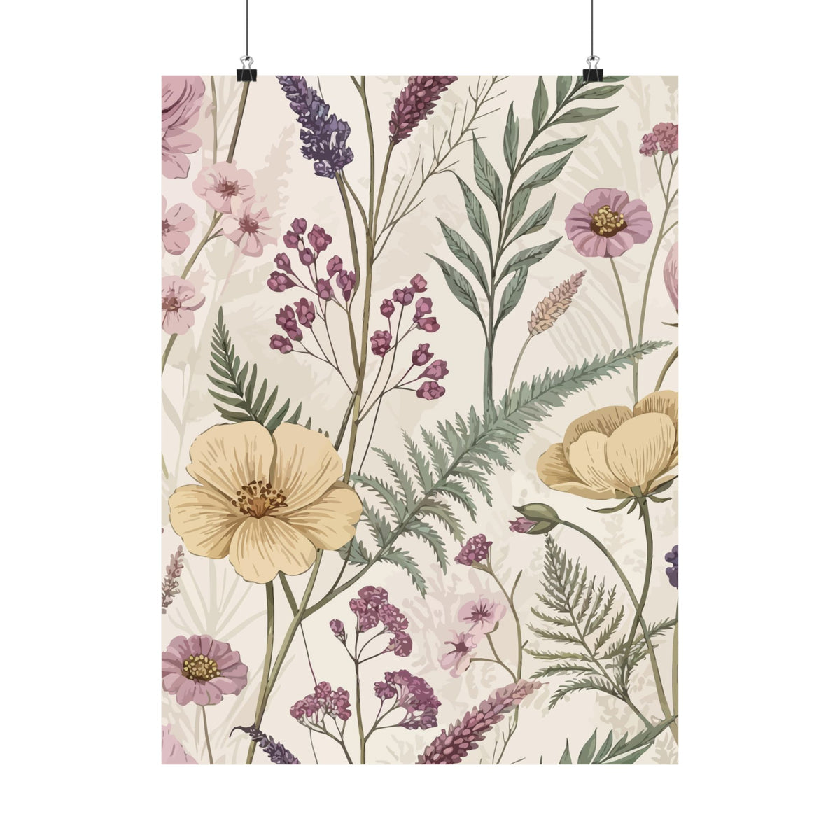 Wildflowers Pattern 101 - 18 in x 24 in Matte Poster