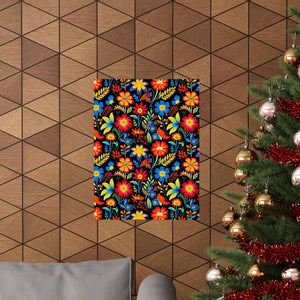 Mexican Floral Fiesta Pattern 035 - 18 in x 24 in Matte Poster