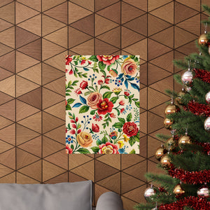 Folk Floral Pattern, Romanian Inspired 04 - 18 in x 24 in Matte Poster