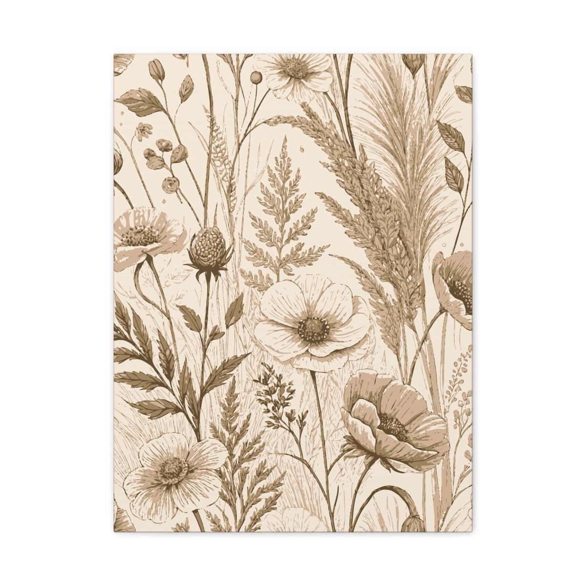 Wildflowers Pattern 118 - 18 in x 24 in Matte Canvas, Stretched, 1.25 in