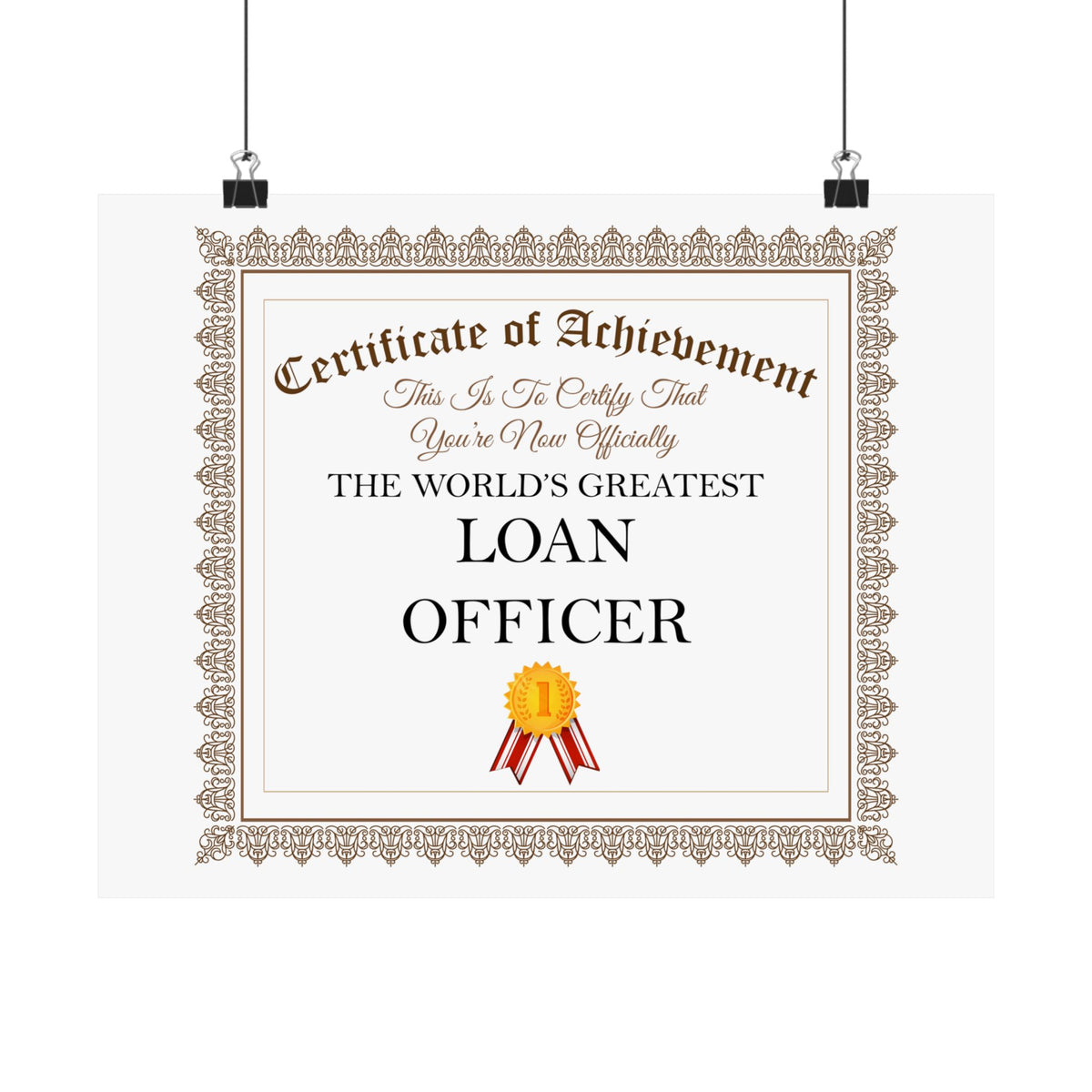 World's Greatest Loan Officer - 14 in x 11 in Matte Poster