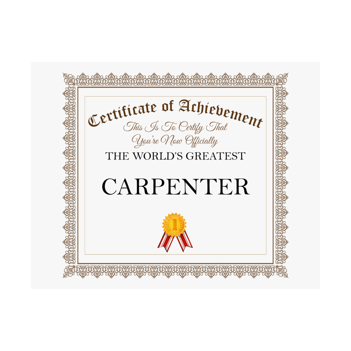 World's Greatest Carpenter - 14 in x 11 in Matte Poster